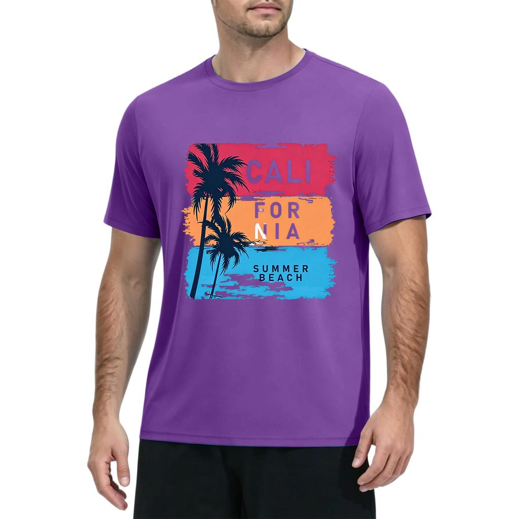 Men's Quick Dry Short Sleeve T Shirt Lightweight Breathable Athletic Tee for Outdoor Sports Fishing Gym Workout Summer Wear