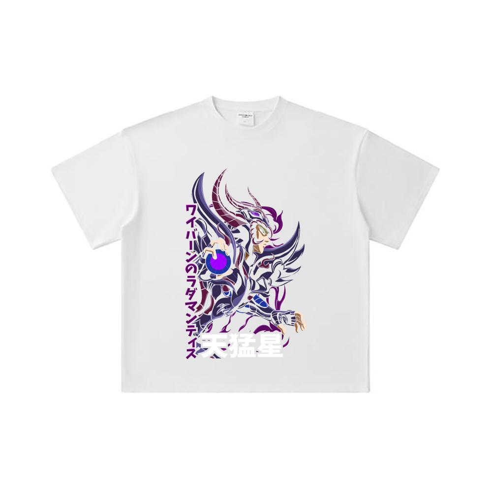 260 GSM Double Yarn 32 Count 100% Cotton Saint Seiya V18 Rhadamanthys Print Unisex Heavy Cotton T Shirt