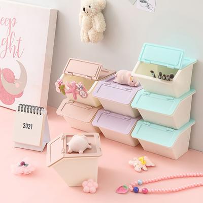 Desktop Storage Box Can Be Cleaned In 3 Colors Stackable Folding Desktop Storage Simple And Easy Sundry Storage Drawer