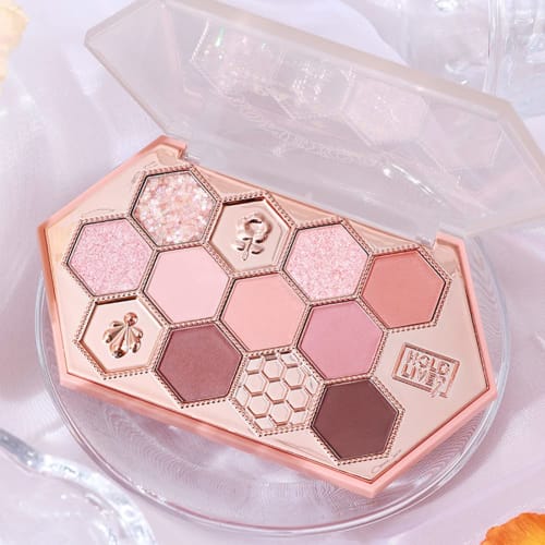 GECOMO Eyeshadow Cute Honeycomb Makeup Palette Eyeshadow Eyeshadow Palette Misty Brown Eyeshadow Waterproof Sweatproof Eye Shadow 10.8g (603# Misty Br