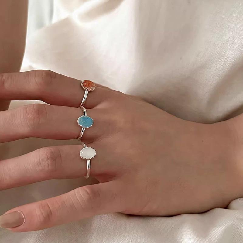 Unique High-end Adjustable Gemstone Ring For Women In Trendy Colors And Styles