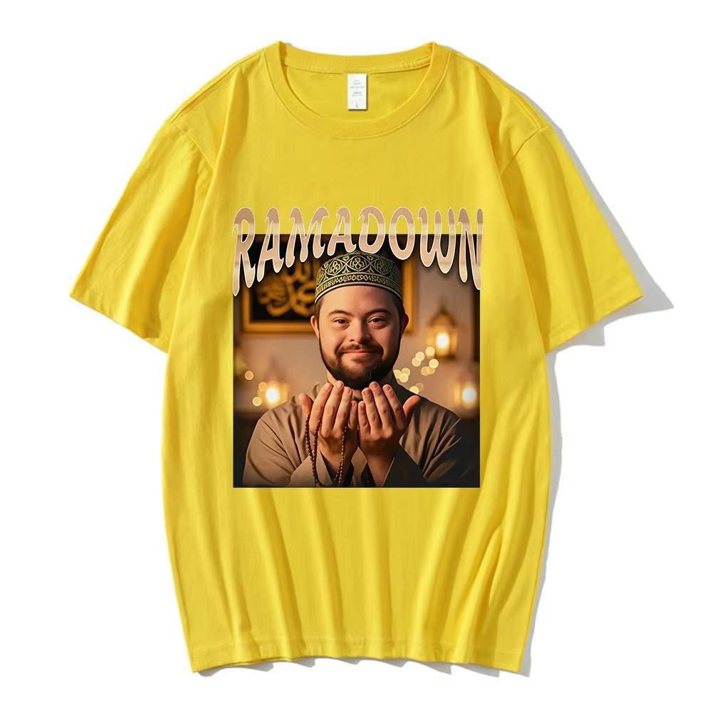 RAMADOWN MEME Funny Graphic Tshirts Men Clothing Fashion Humor Short Sleeves T Shirts Harajuku Cotton Casual Oversized Tshirt