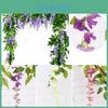 Lifelike 2x Artificial Wisteria Flower Vine With Stunning Colors For Home Decor