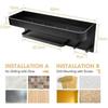 Black Shower Shelf, No Drilling Shower Shelf With Towel Rail And Hook, Aluminum, Rust Proof, For Bathroom And Kitchen