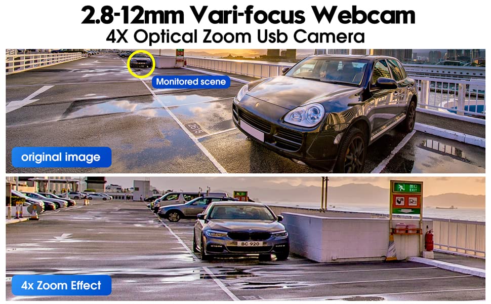 ELP USB Camera 100 FPS High Speed 1080P 4X Optical Zoom Lens 2 MP USB Webcam Manual Zoom UVC Computer Conference Golf Swing Camera for Raspberry Pi
