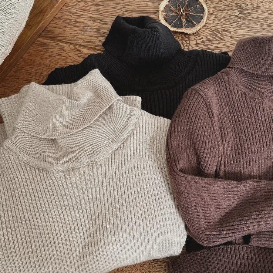 Jiaye 2023 Kinder Plüsch Rollkragen Winterpullover - Dickes, elastisches Oberteil für Jungen & Mädchen