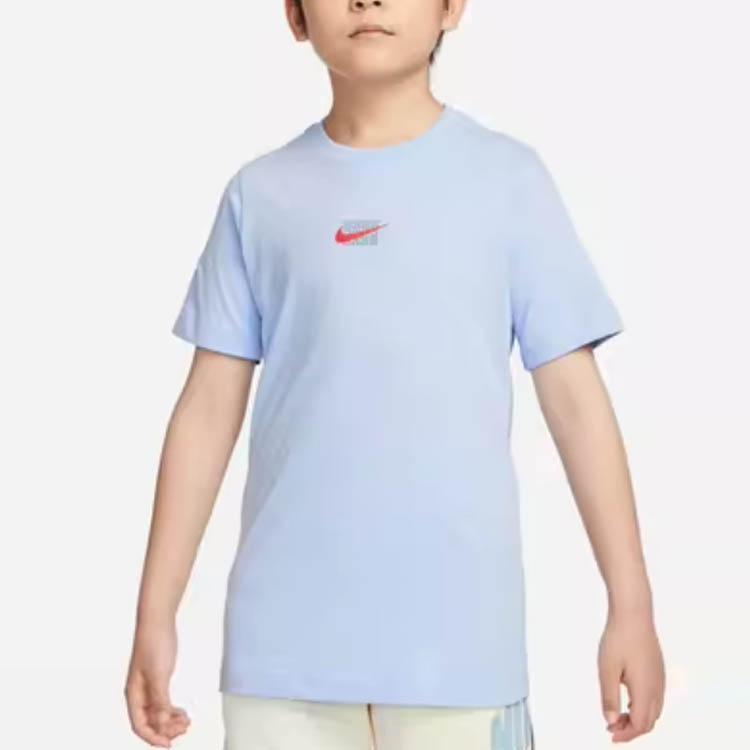 Nike T-Shirt Exam All Correct Back Answer Sheet Print Easy To Wear Lightweight Soft Sports Short Sleeve Kids Tops Cobalt-Blue FN3712-479