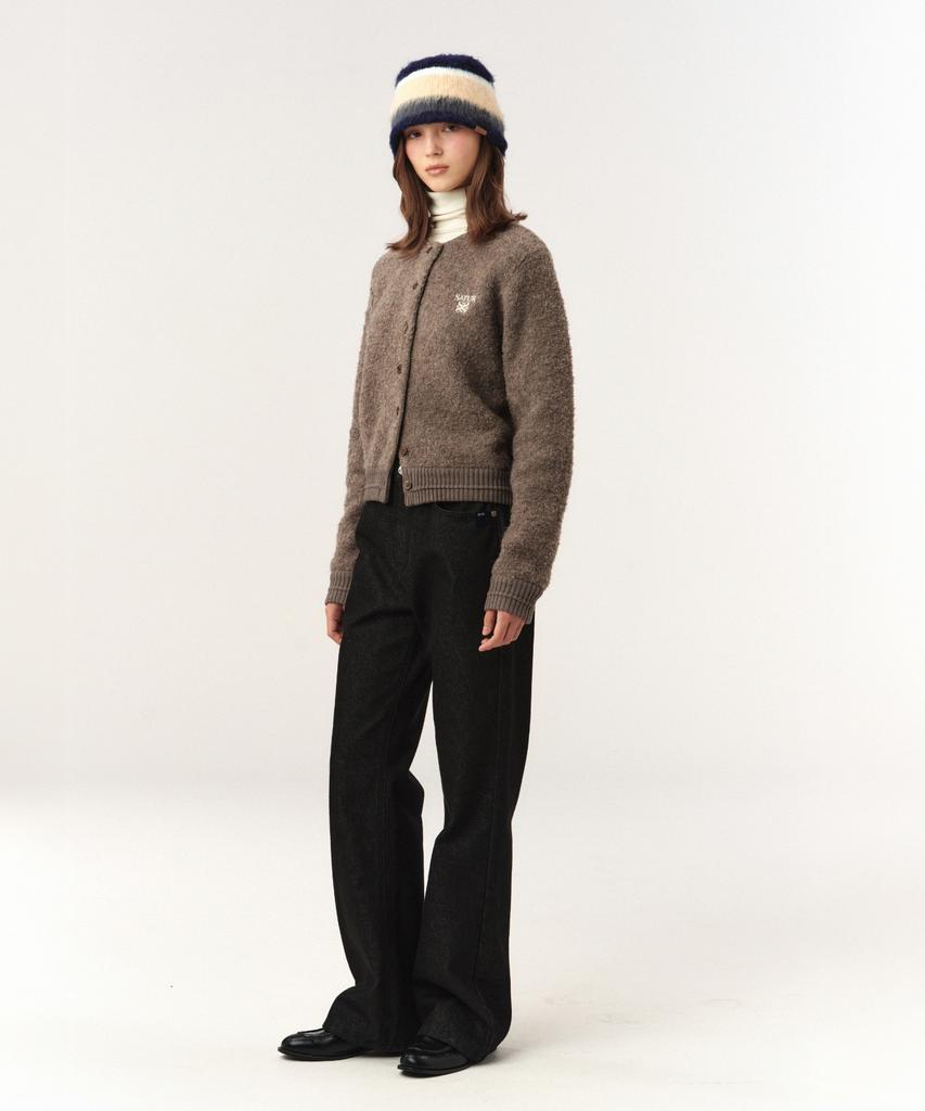 Seteo Striped Knit Bucket Hat Navy