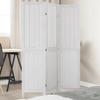 Vidaxl Room Divider, 3-Panel, White, Solid Paulownia Wood