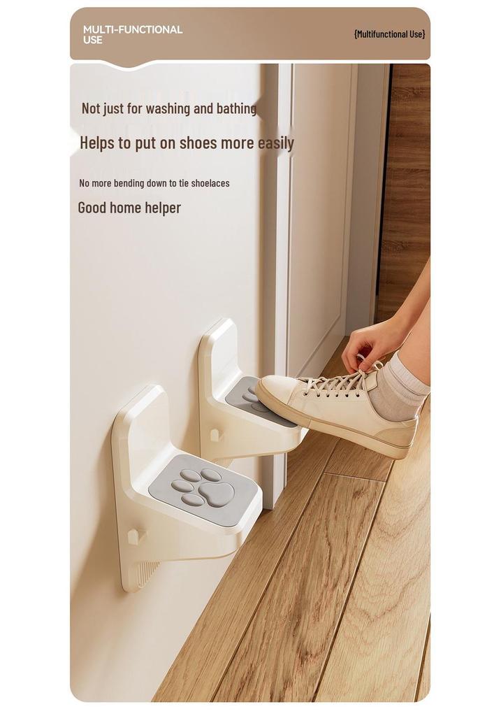 Wall-Mounted Shower Foot Rest for Elderly and Pregnant Women - No-Drill Needed.