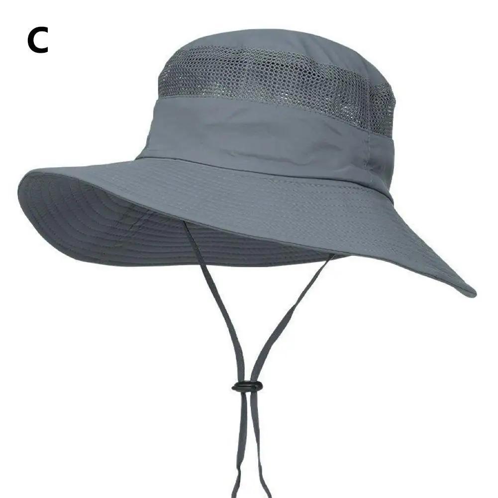 Summer Breathable Mesh Sun Protection Visor Anti UV Bucket Outdoor Fisherman Wide Unisex Neck Cap Men Hat With Hat Cover Br K7Q3