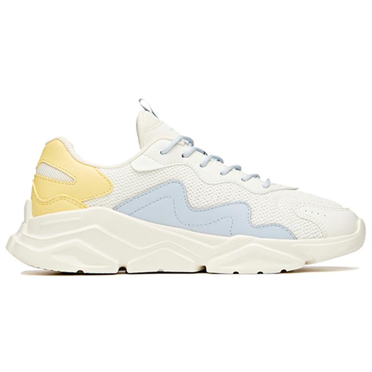 Anta Life Collection Abrasion Resistant Slip Resistant Low Top Sports Casual Shoes Women's White Blue Yellow 922048820-7