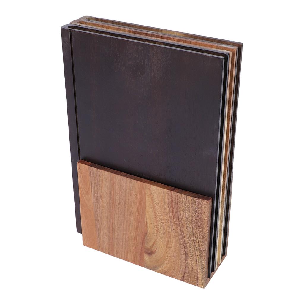 Set di 3 Taglieri a Forma di Libro in Legno Decorativi per Cucina con Supporto per Frutta Verdura Pane
