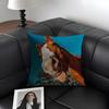 Funny Expressions Horse Cushion Cover Natural Linen Organic Fabric Double-Sided Printing Sofa Home Decor Gift Pillow Case