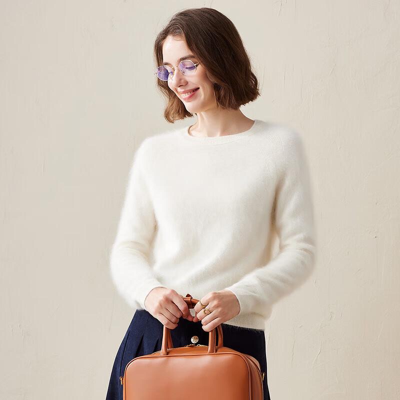 Komonboka Women's Round Neck Thick Cashmere Sweater