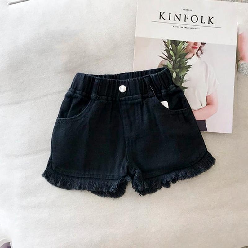 Summer New Children Clothing Solid Color Baby Girls Pants Casual White Jeans Shorts Kids Toddler Jeans Shorts