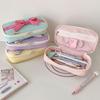 Sweet Bow Cosmetics Bag Pencil Case For Student Cute Korean Pencil Pouch Large Capacity Stationery Storage Bag Travel Supplies