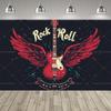 Rock Roll Music Theme Party Decoration Backdrop  Music Event Guitar Microphone Drum Party Decoration Banner Party Supplies210