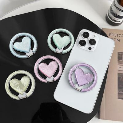 Love Heart Foldable Kickstand For iPhone 16 Samsung Magnetic Phone Holder Modern Stand Collapsible Gift For Apple