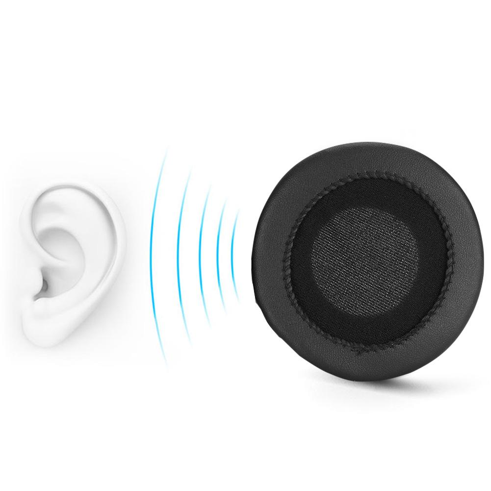 A Pair of Universal Black Cotton Replacement Earphone Ear Pads Cushion for 75mm Headphone