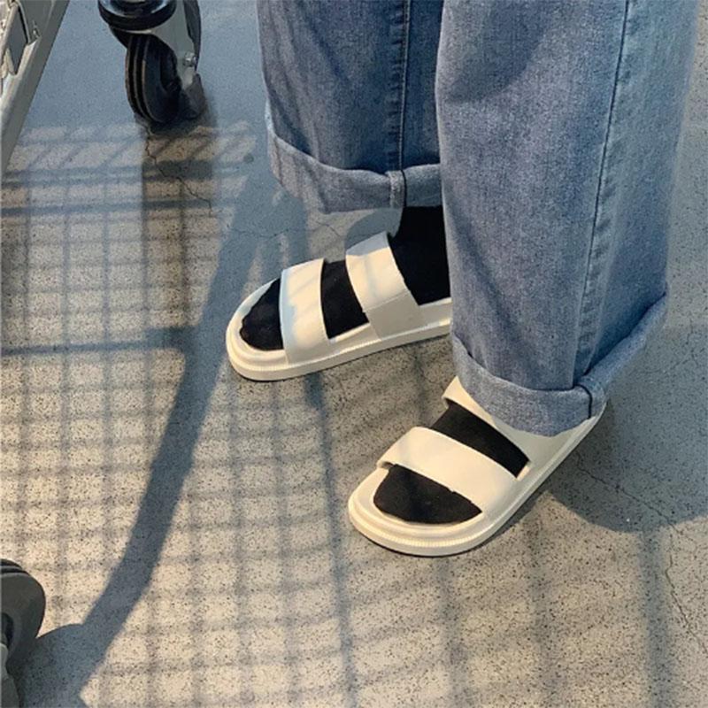 Thick-soled Sandals and Slippers Women's Summer Ins Tide Net Red Fashion Wear Retro Hong Kong-style Harajuku Style Beach Shoes