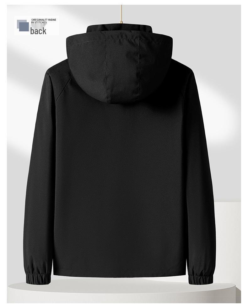 Men's Plus Size Windproof Waterproof Jacket - Lightweight, Versatile Long Sleeve for Spring and Autumn.