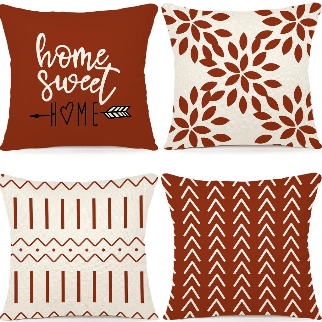 Moderne Sofakissenbezüge für Erkerfenster, Outdoor-Kissen-Set aus Leinenstoff