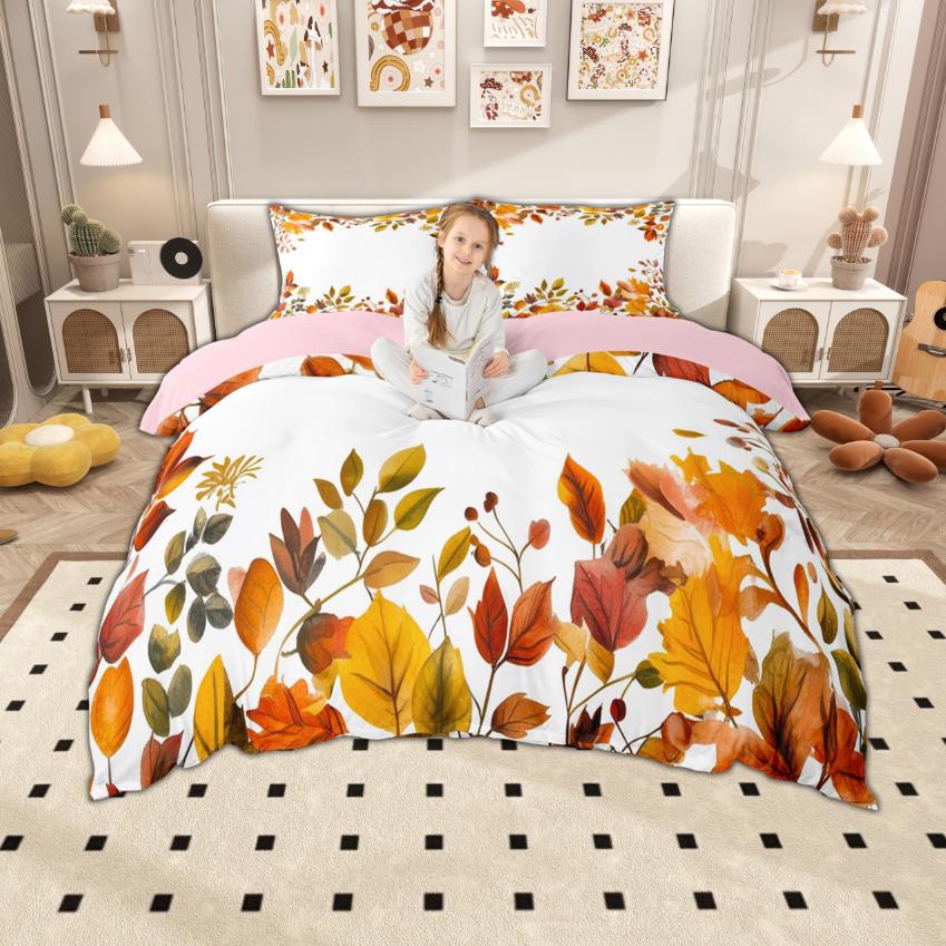 

Homewish Watercolor Pumpkin Duvet Cover Set, Hello Fall Bedding Set, Thanksgiving Day Comforter Cover Set DE XS 100x135cm 2pcs&set