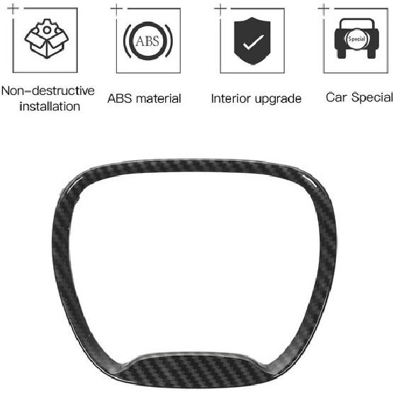 For 2015+ Dodge  Challenger Dodge Charger Steering Wheel Cover Trim Carbon Fiber