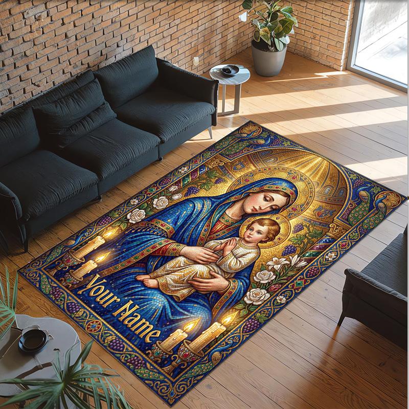 Other Similar Designs Theme Crystal Velvet Rug Personalized Custom Name Text Soft Floor Mat Home Decor