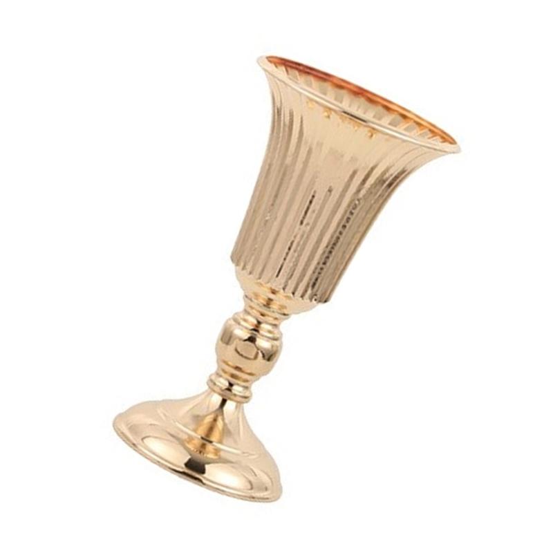Desktop Metal Trumpets Centerpieces Vase Gold Flowers Vase Welcome Area Road Guide