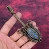 Lapis Lazuli Gemstone Pendant Copper Wire Wrapped Guitar Pendant Handmade Jewelry