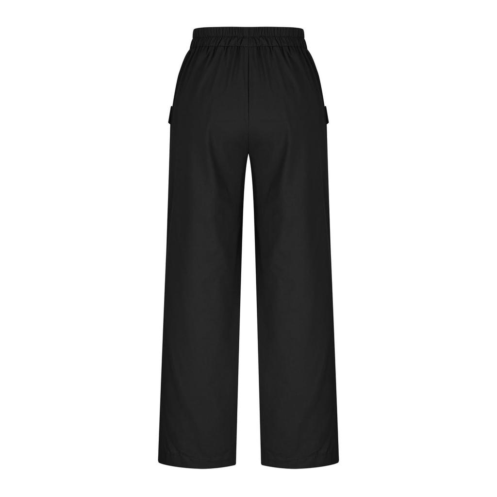 Women's Loose-Fit Casual Wide-Leg Pants With Pockets, Drawstring Waist, And Elastic Waistband
