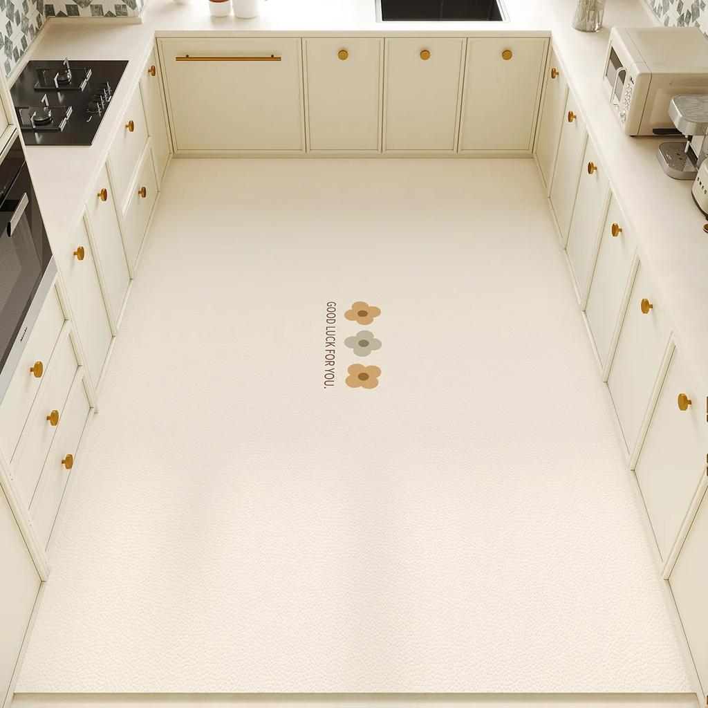 Kitchen Floor Mat Large Pvc Leather Carpet Waterproof Anti-slip Foot Mats Oil-proof Long Rug Minimalism Home Decoration Rugs