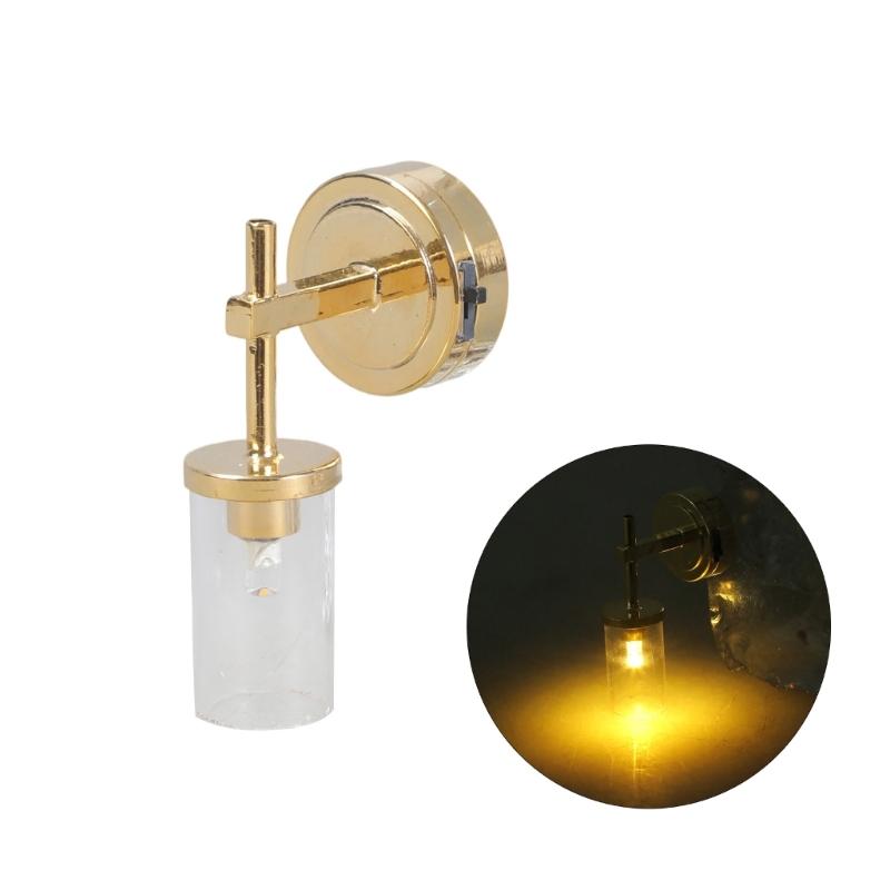 Modern 1/12 Scale Dollhouses Wall Lamp With Glass Dome And Energy Efficient LED Lighting For Miniature Home Decors