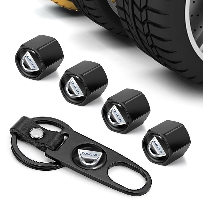 Hexagonal Valve Cap Tire Valve, Car Tire Cap Car Key Chain Ring Keychain for Dacia Duster Logan Sandero 2 Mcv Sandero MK Stepway