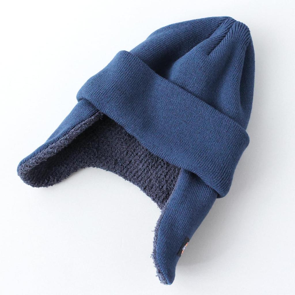Dickies Earflap Knit Cap Flight-Style Navy Free Size (Head 57–59 cm)