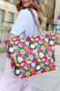 Large Women's Shopper Bag with a Fruit Motif