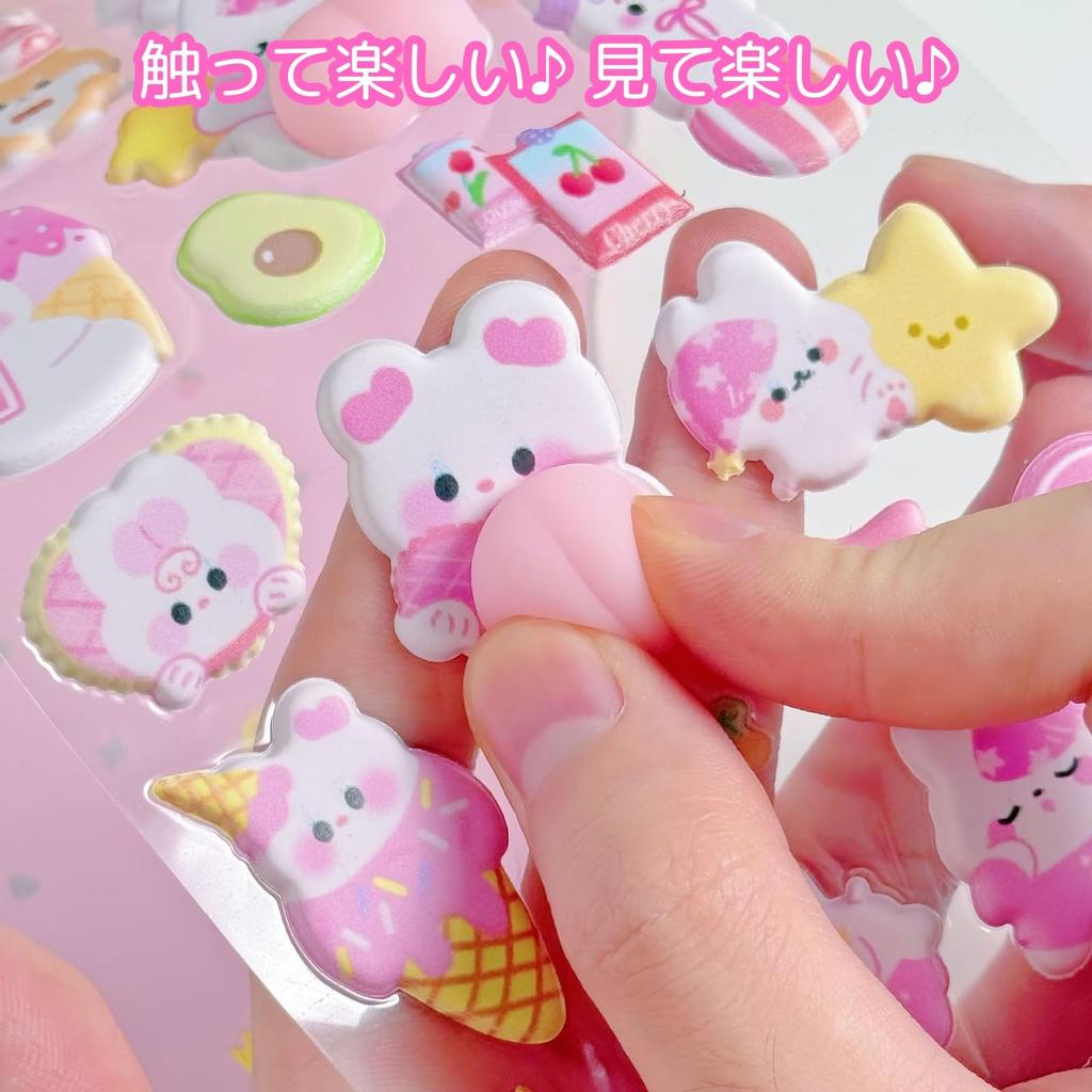 Set of 4 Squishy Butt Stickers and Butt Stickers and Plump 3D Stickers for DIY Smartphone and as a - Rabbit, Panda, - Cute, Squishy, Diaries, Cases,