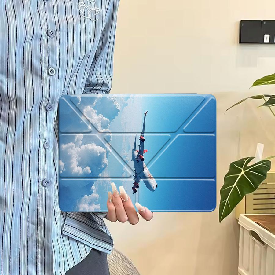 Tablet Case For iPad Pro 11th 10th 9th 8th 7th 12.9inch Air 4 5 M3 M2 1 2 M4 11inch Mini 6 7 Pro 2025 Holder Cover Cloud Sea Jet