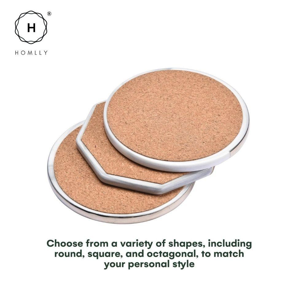Homlly keii Gold Marble Coaster (4pcs set)