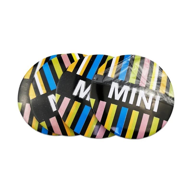 4pcs Car Decals Wheel Hub Center Stickers for Mini Cooper JCW R57 R58 R60 R50 R52 R53 R56 CLUBMAN COUNTRYMAN Logo Accessories