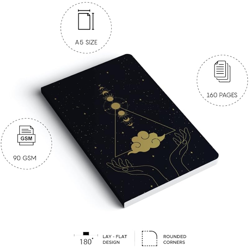 Factor Notes A5 Notebook: Ruled | 90 Gsm | 160 Pages (Celestial)