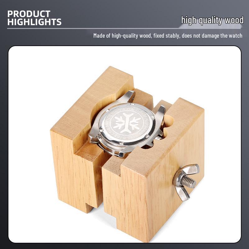 Adjustable Wooden Watch Repair Stand for Back Cover Fixing