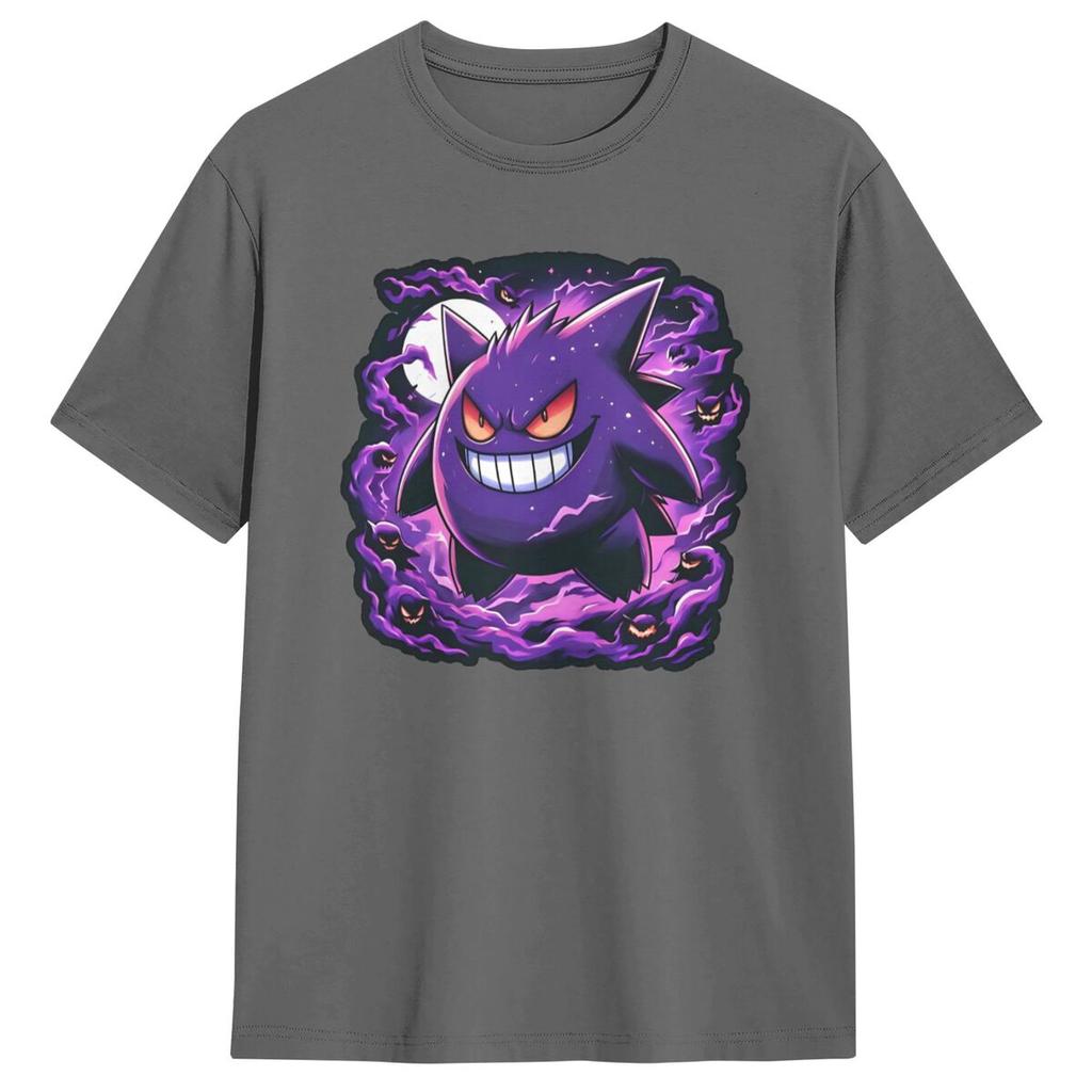 Pokemon Gengar T Shirt Man Vintage Cotton T-Shirts Summer O-Neck Fashion Tees Cheap Oversize Clothing