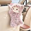 Leopard Print Cat Plush Hanging Car Tissue Box Cute Car Tissue Holder