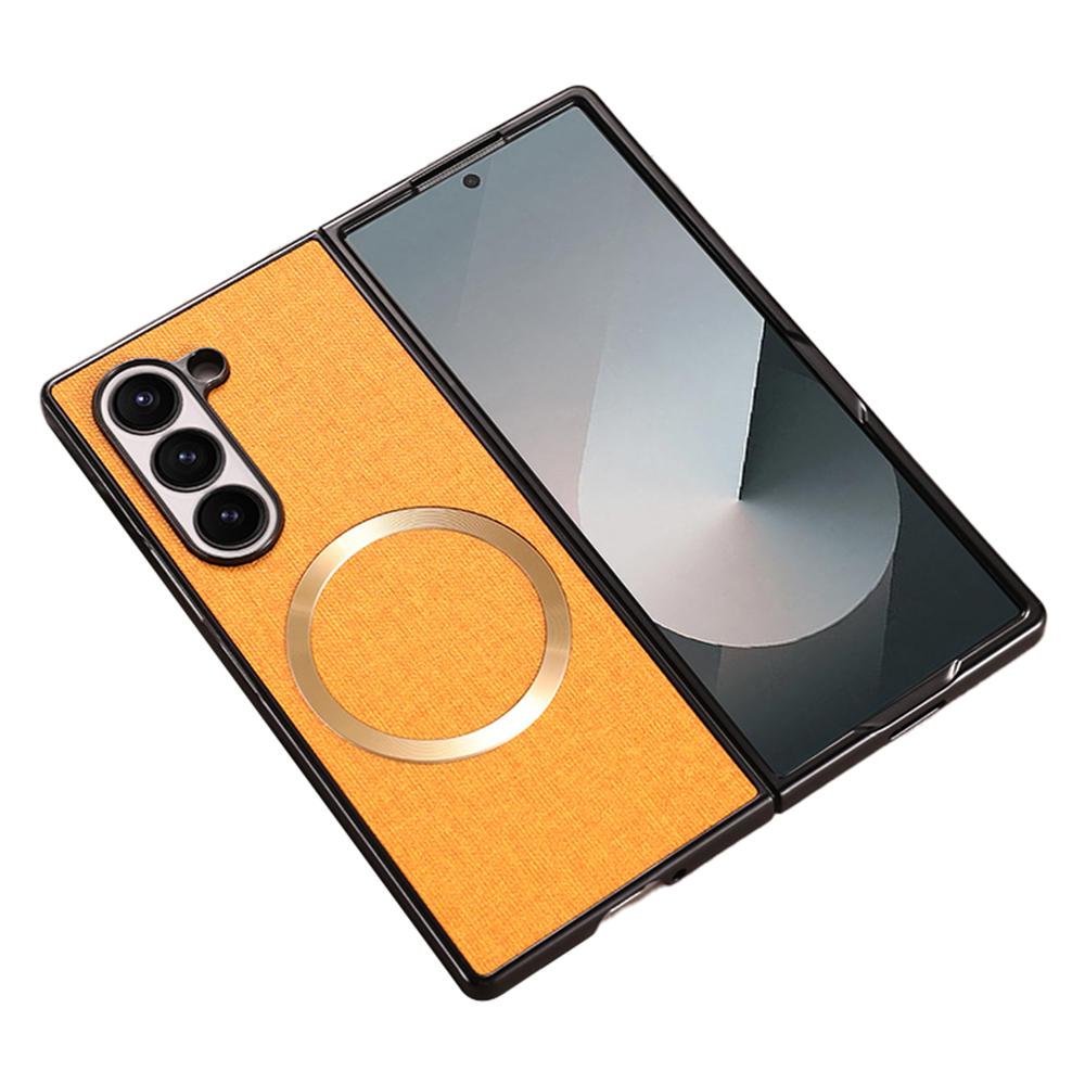 For Samsung Galaxy Z Fold6 5G Case Drop-Proof PC+Cloth Back Phone Cover Magnetic Case