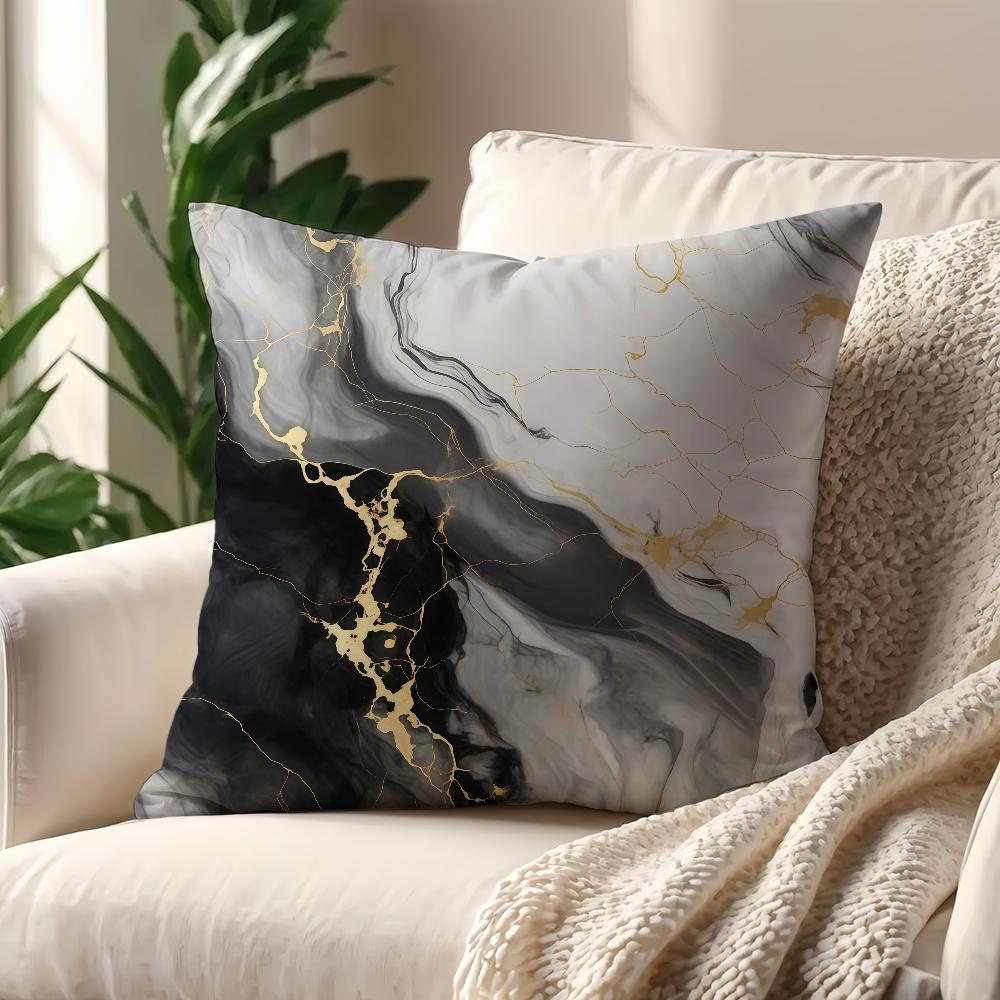 BBlack Marble Design Cushion Cover For Pillow Printing Sofa Decoration Home Car Room Coffee Shop Office Nordic Simplicity