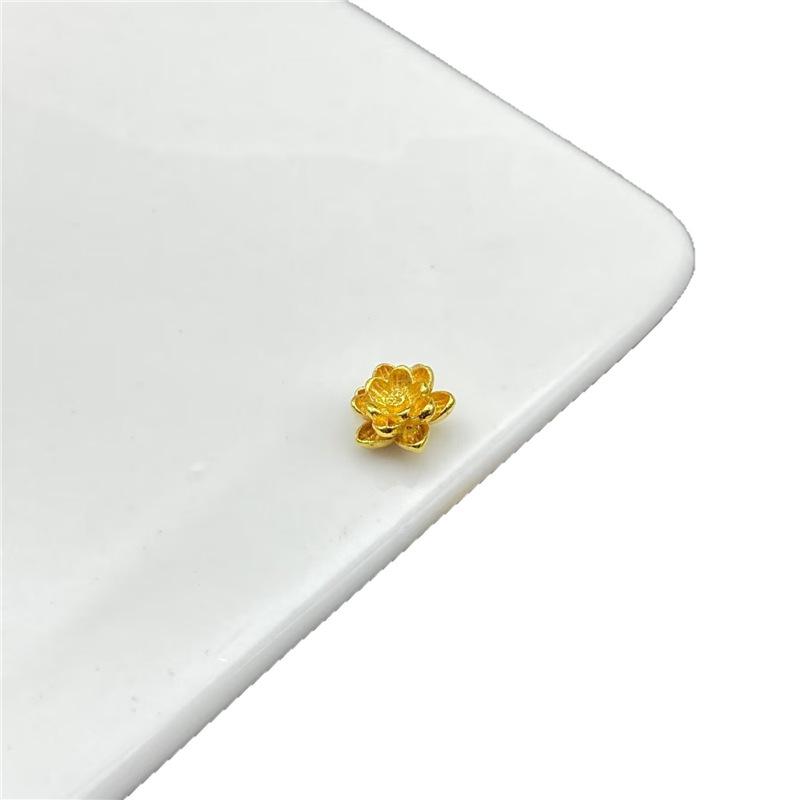 18k Gold Color-Preserving Lotus Spacer Beads for DIY Crystal Jewelry and Hand Rope Bracelets