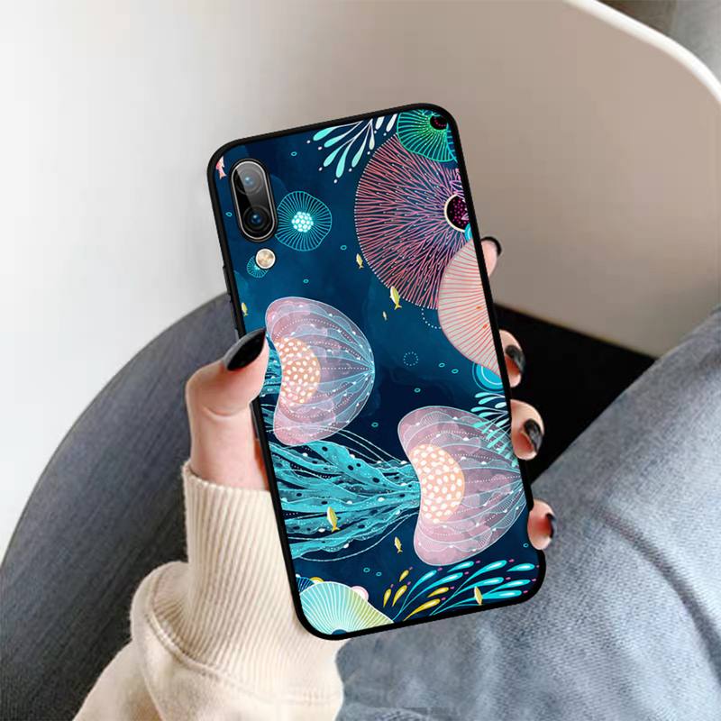 Cute Cartoon Jellyfishes  Phone Case for Vivo Y91C Y11 17 19 17 67 81 Oppo A9 2020 Realme C3